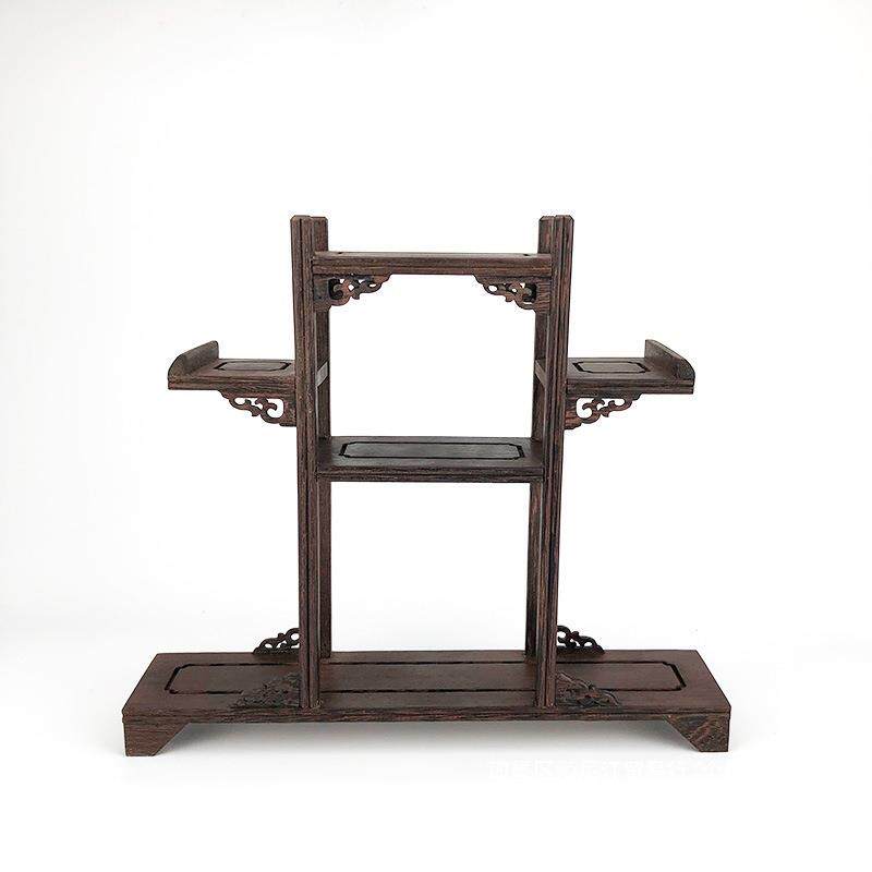 厂家直销鸡翅木大飞机博古架中式微型博古架 工艺品展示架 厂