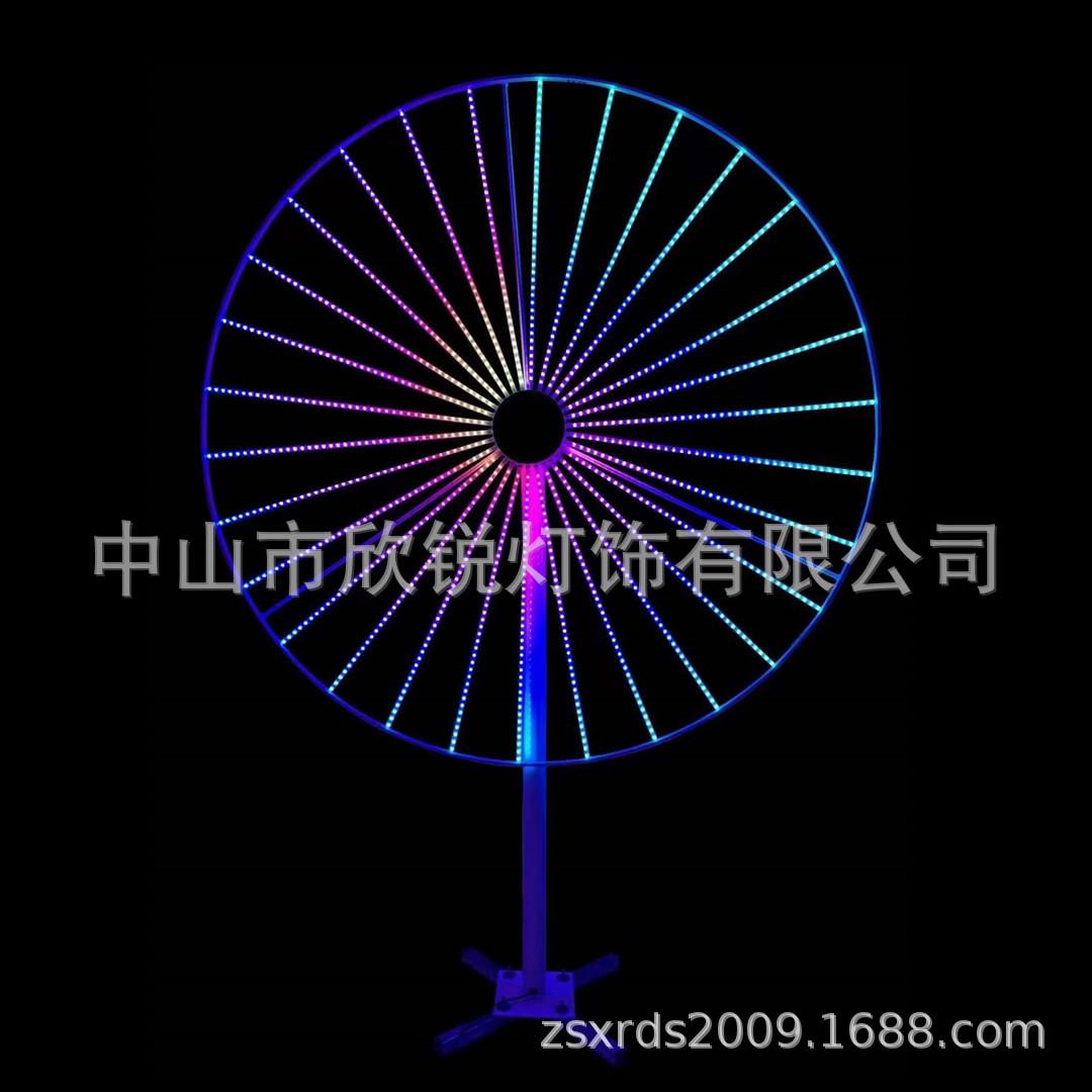 LED风车烟花灯RGB七彩变色平面动态风车造型烟花树灯夜景亮化灯饰