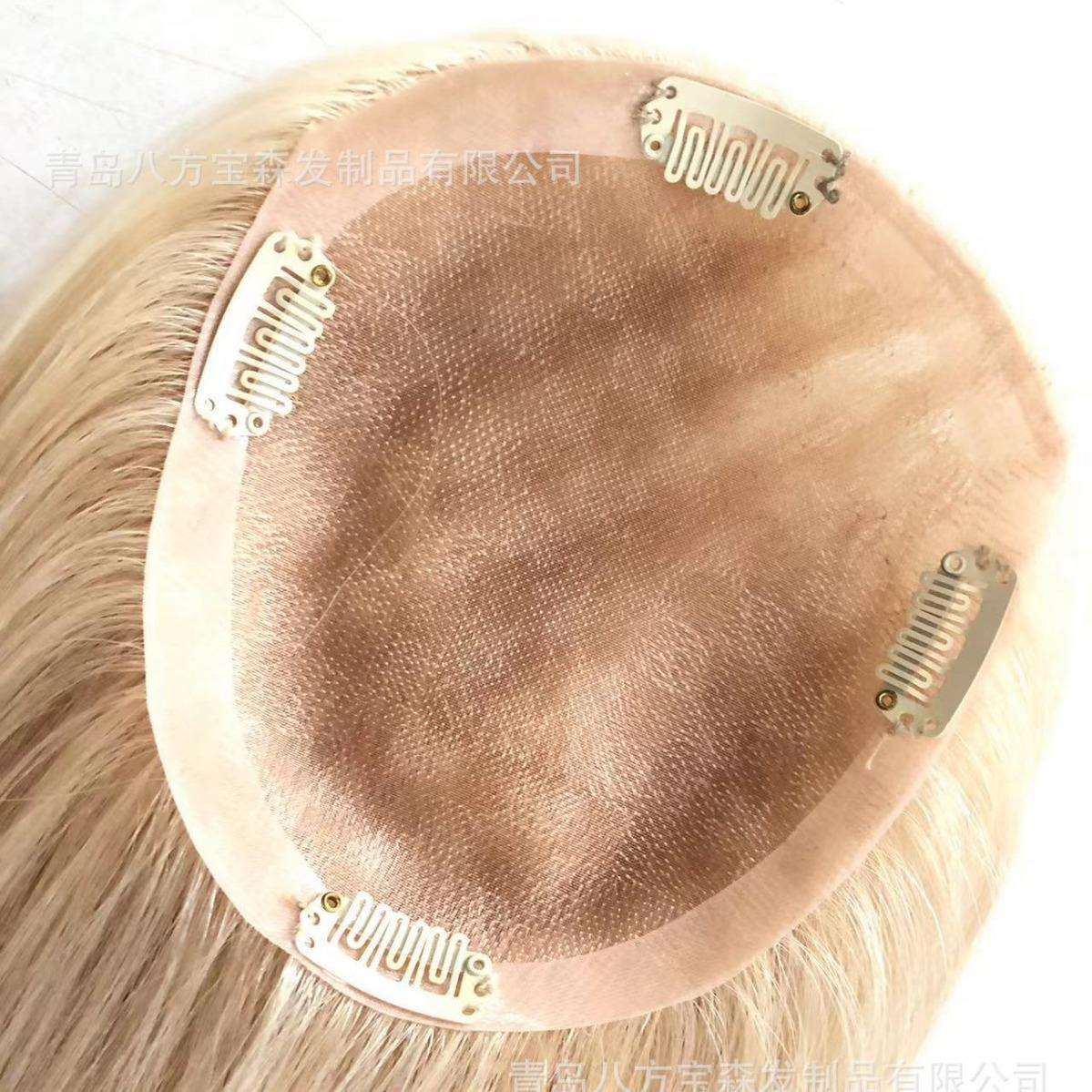 厂家头部顺发间色挑染钢琴发块mono补发块3#网pu卡子固定5*5