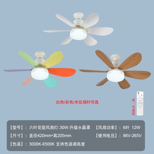 led螺口风扇灯E26E27花型风扇灯可拆卸六叶风扇一体 2025跨境新款