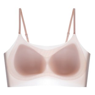 新款夏季一片式超薄无痕内衣大胸显小细带运动冰丝聚拢美背背心厂