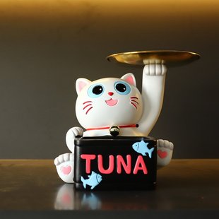 柜置物架乔迁装 创意招财猫入户门钥匙收纳玄关摆件客厅家居鞋 饰品