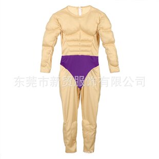 儿童摔跤服装三角裤相扑角色扮演连体衣假腹肌肌肉演出服节日派对