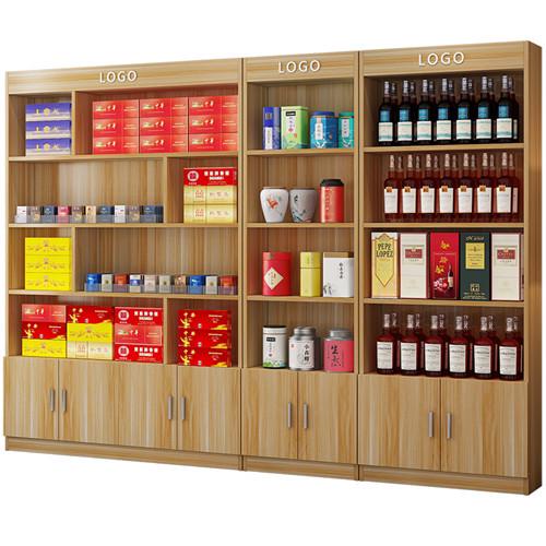 茶叶展示柜烟酒一体柜木质茶叶柜产品货柜多N功能柜台便利店烟酒