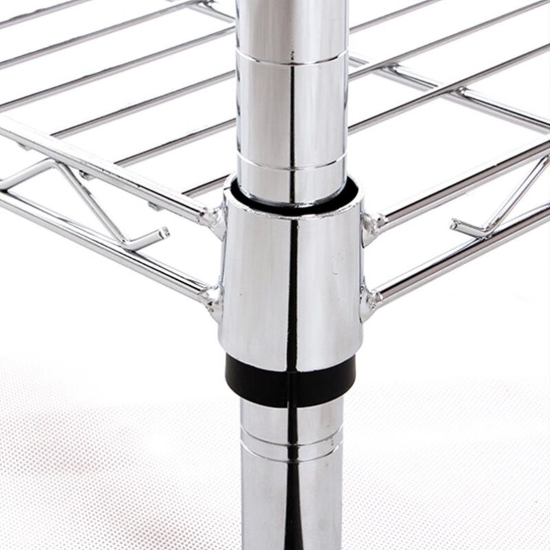 艾科堡不锈钢货架4层1518*u609*1800镀铬线网移动展示架仓储货架