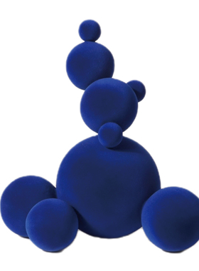 一匚现代简约抽象蓝色泡泡雕塑 样板间售L楼处客厅电视柜创意摆件