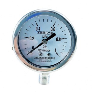 Y60BF不锈钢耐高温防腐蒸汽锅炉压力表3F04亿川真空表气压表1.6MP