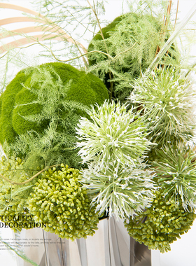 Rzone 现代轻奢不锈钢仿真花售楼处酒店前N台样板房餐桌装饰品花