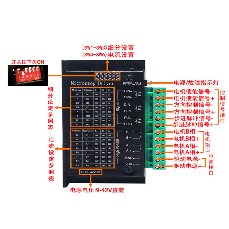 42 57步进电机驱动器 nTB6600 不串电阻0.7~4..A 3.3~24v 32细分