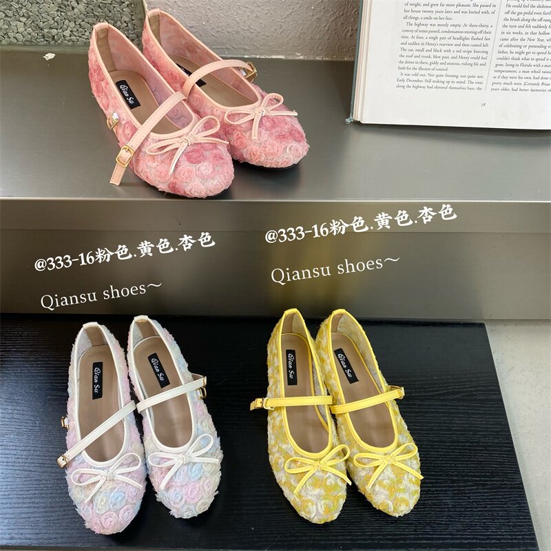 甜美蝴蝶结一字带凉鞋女2