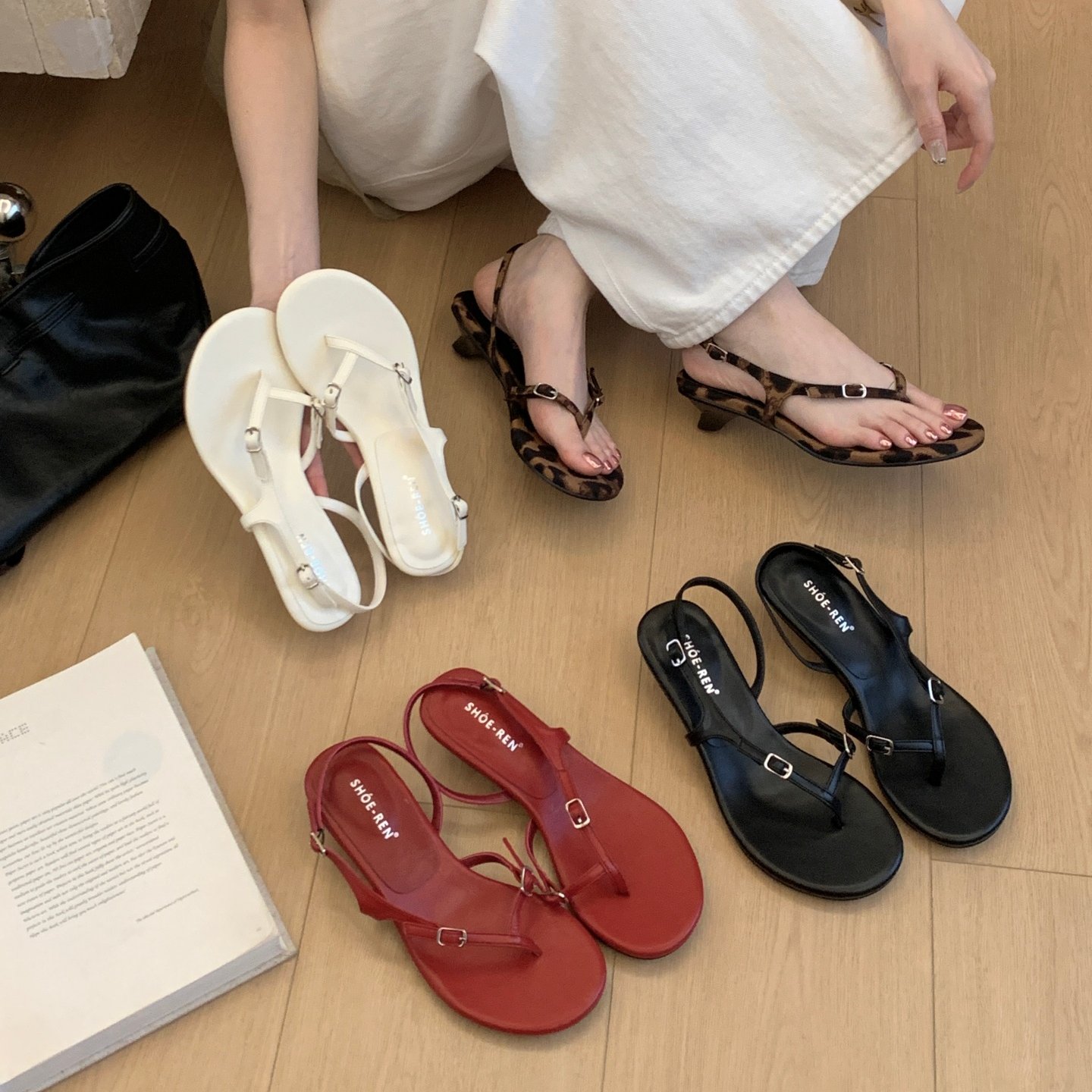 SHOE-REN韩版夹趾一字带