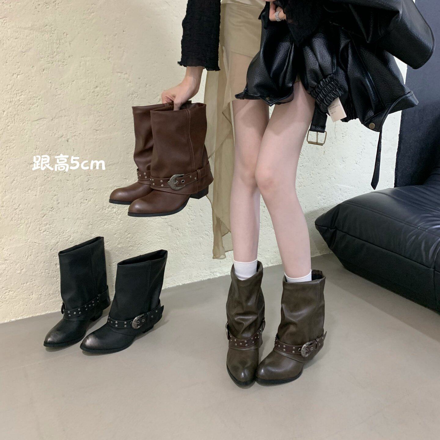 ALILOVERS韩版铆钉皮带