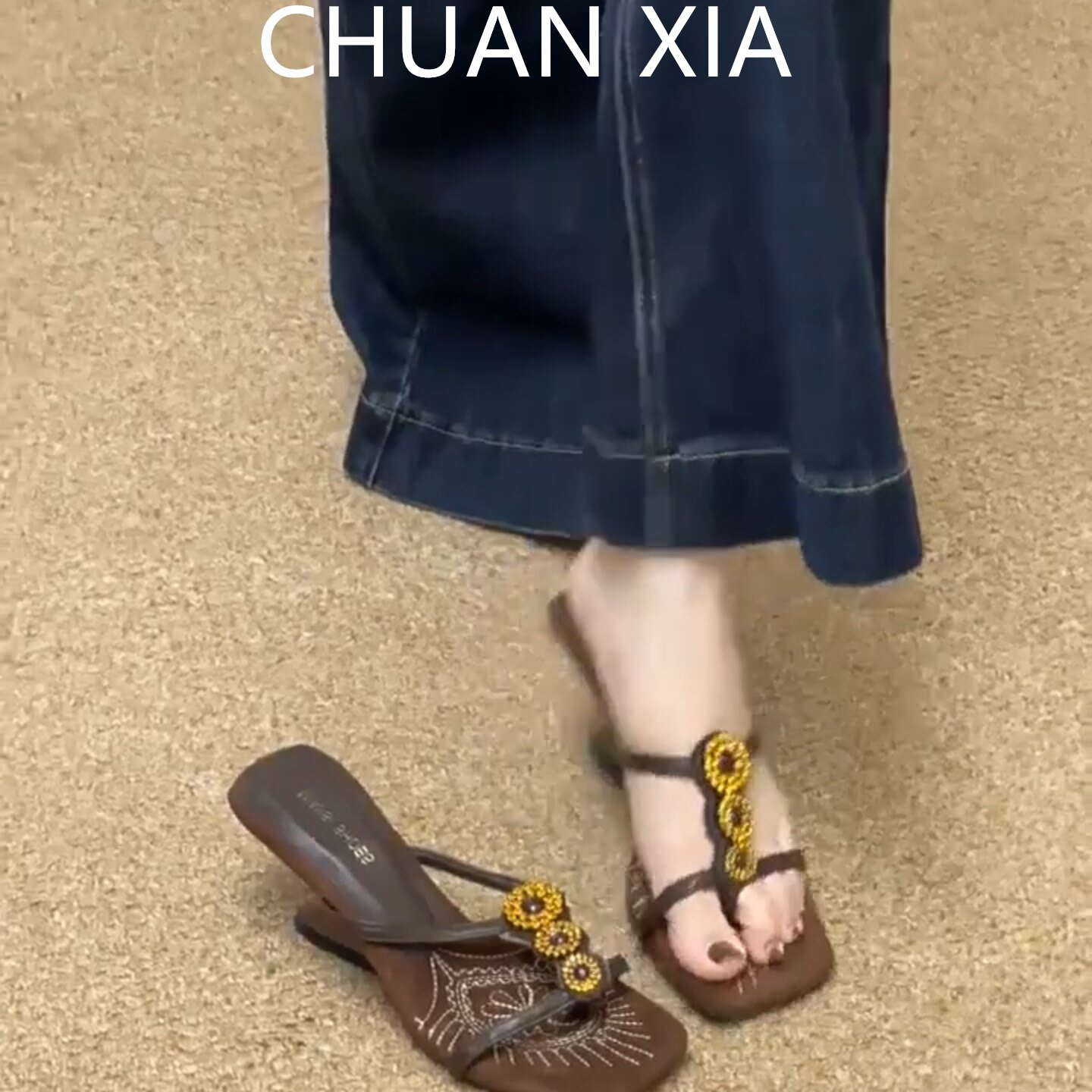 羊皮版！绝美水钻T字带夹