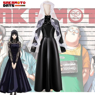 坂本日常cos服 大佛黑色连衣裙蕾丝打底全套二次元cosplay服装