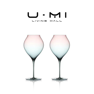 桃花 LIVING 超薄红酒杯勃艮第杯高脚杯渐变红酒杯酒具