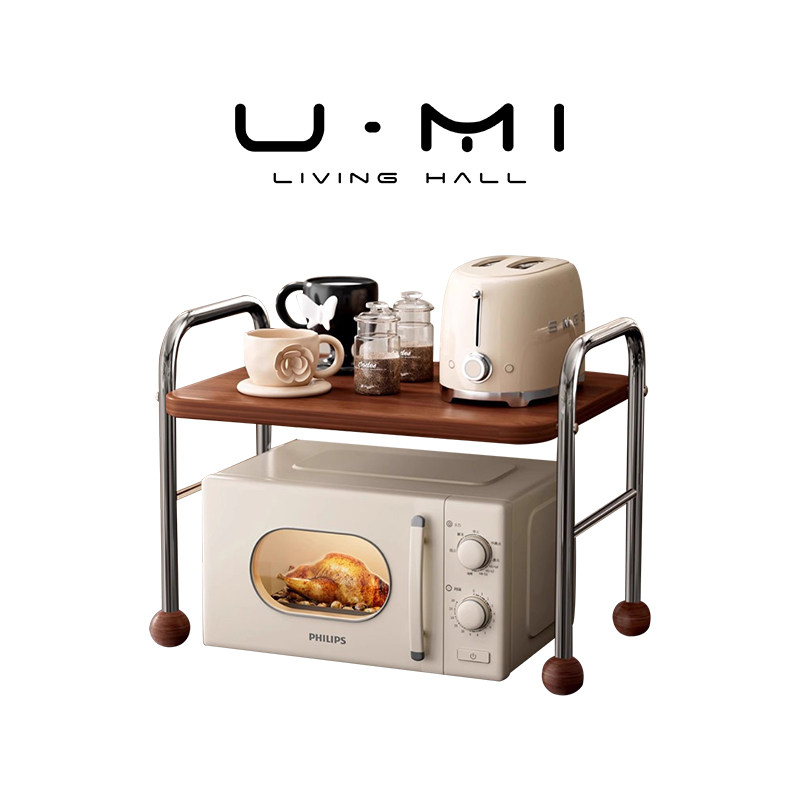 U Mi LIVING · 洛川 | 置物架多功能咖啡机微波炉中古风置物架图片