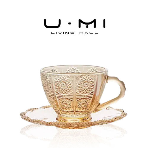 U Mi LIVING·华丽 | 杯具复古浮雕咖啡杯轻奢下午茶杯碟套装家用