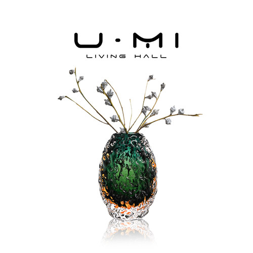 U Mi LIVING · 冰翡 | 花瓶冰纹厚重琉璃花瓶摆件玄关客厅花器
