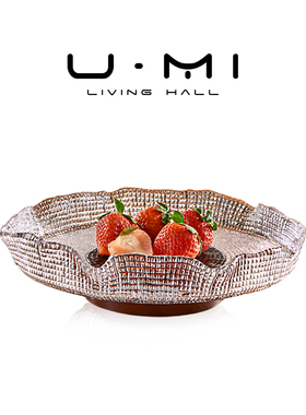 U Mi LIVING · 星织 | 果盘客厅茶几家用玻璃大容量轻奢高脚托盘