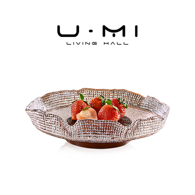 U Mi LIVING · 星织 | 果盘客厅茶几家用玻璃大容量轻奢高脚托盘