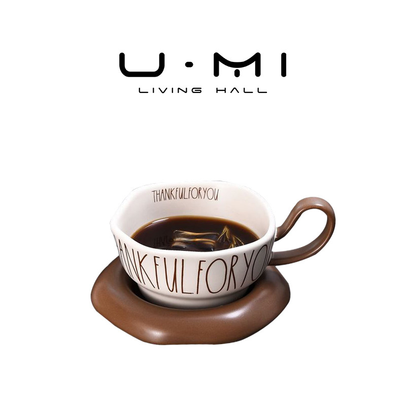 U Mi LIVING · 隅享 | 杯具创意家用字母欧式陶瓷咖啡杯碟套装