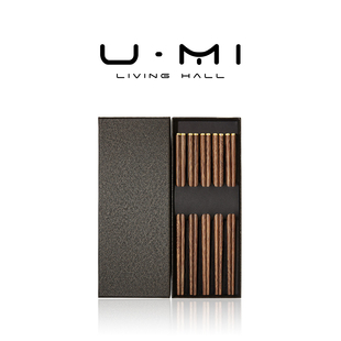 筷子中式 LIVING·金点 高档鸡翅木家用耐高温防霉木质筷子