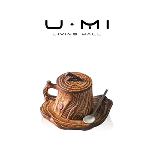 复古手工粗陶咖啡杯马克杯创意家用 LIVING·树桩 杯具日式