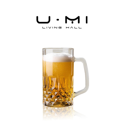 U Mi LIVING · 棱粹 | 啤酒杯大容量轻奢家用加厚玻璃杯扎啤杯