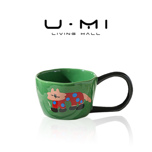 杯具创意陶瓷大耳朵把杯马克杯家用情侣杯送礼 LIVING·紫芙