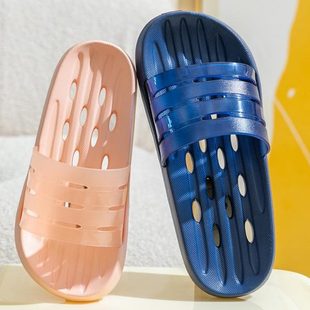 女防滑漏水厚底无味家用夏季 室内情侣轻便 镂空凉拖鞋 浴室洗澡拖鞋