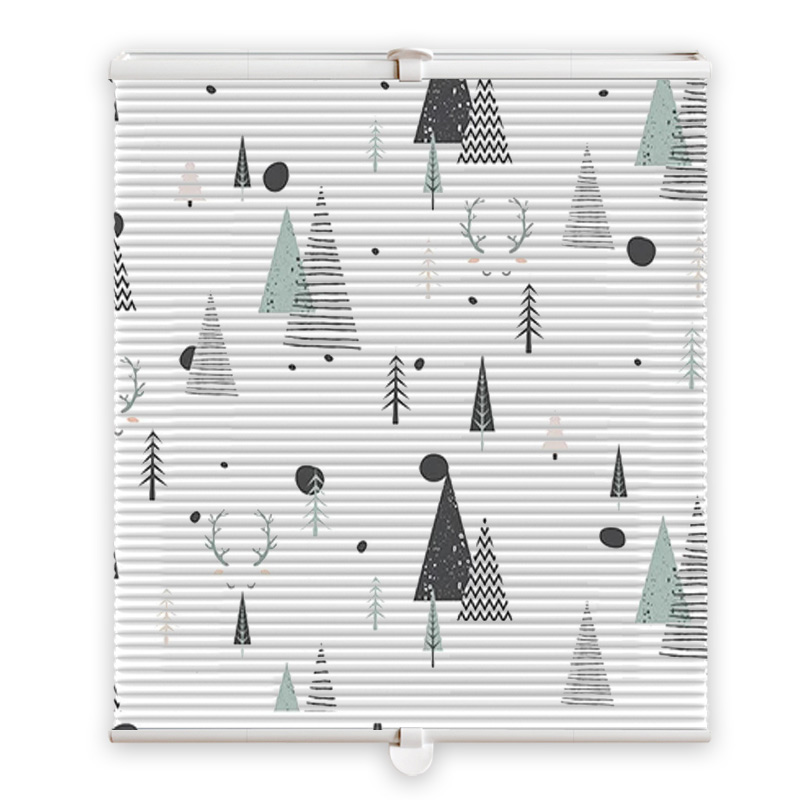 恒基新款印花内开窗帘内倒窗蜂巢帘卷帘百叶帘免安装书厨房卫生间