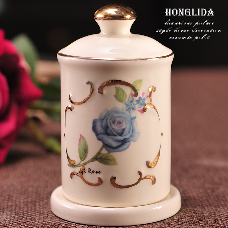 欧式牙签筒 陶瓷牙签瓶客厅牙签盒餐桌牙签罐家用棉签筒时尚摆件