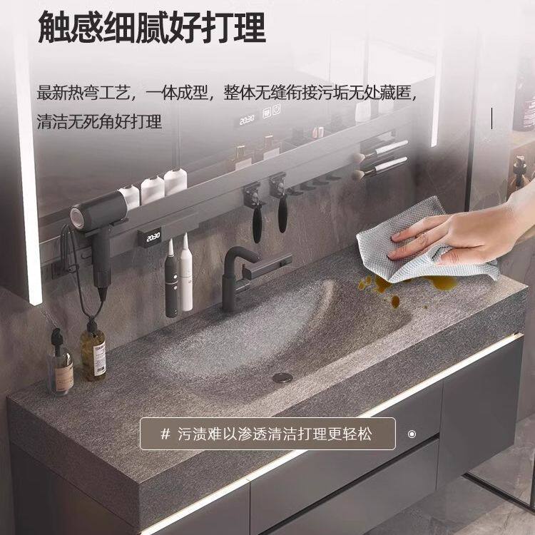 新款高档岩板热弯一体盆