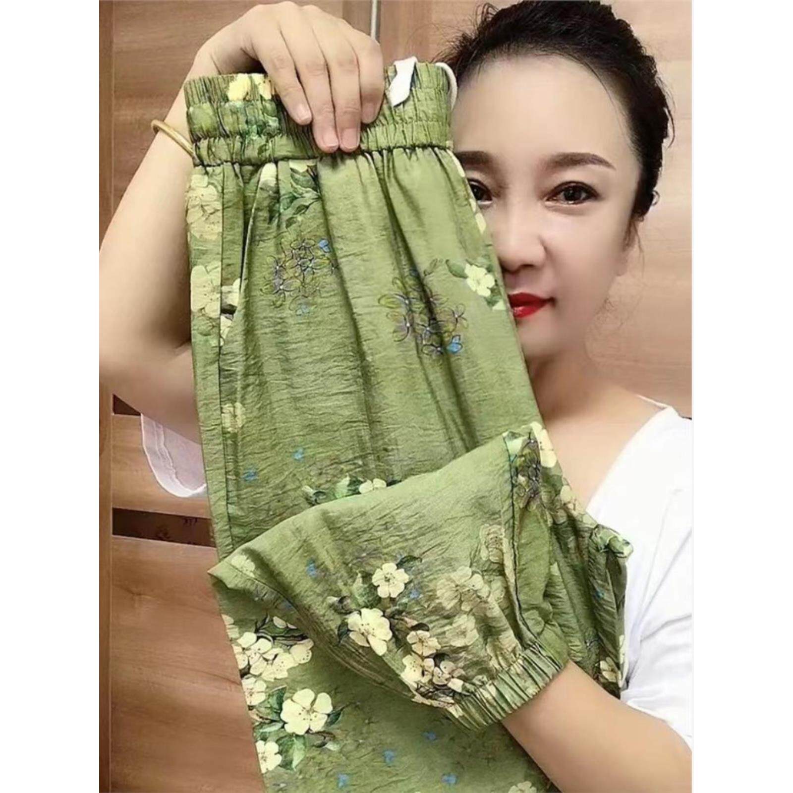 捡漏折扣棉麻碎花休闲裤