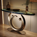 意式 极简岩板玄关台客厅入户对门靠墙端景台过道走廊置物架玄关桌