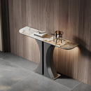 北欧轻奢风岩板玄关桌现代简约入户条几样板房设计师款 过道条案台