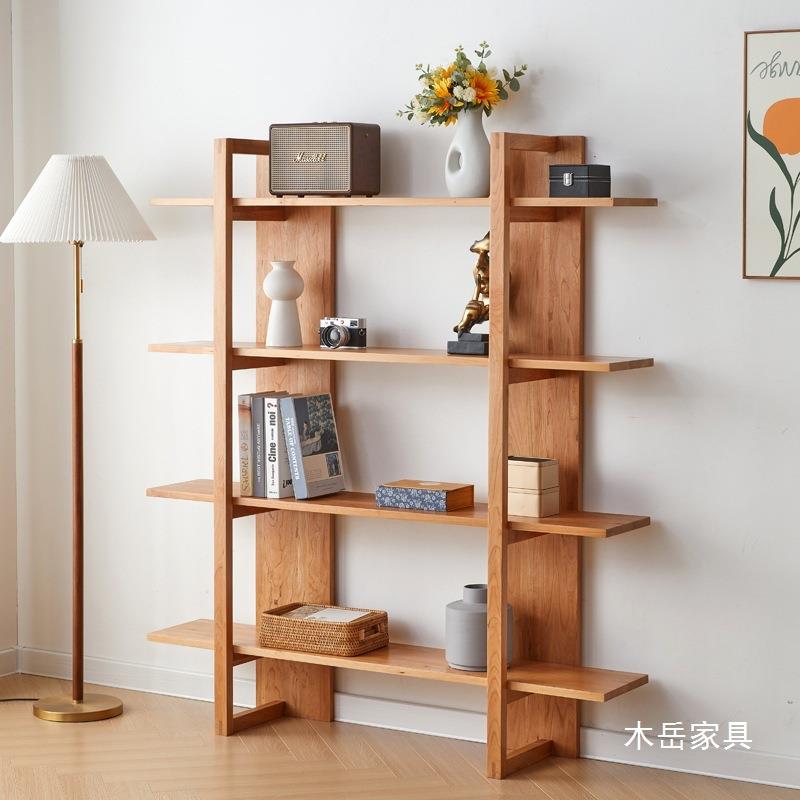 樱桃木书架胡桃木书房柜红橡木书柜书架子书桌架实木书架