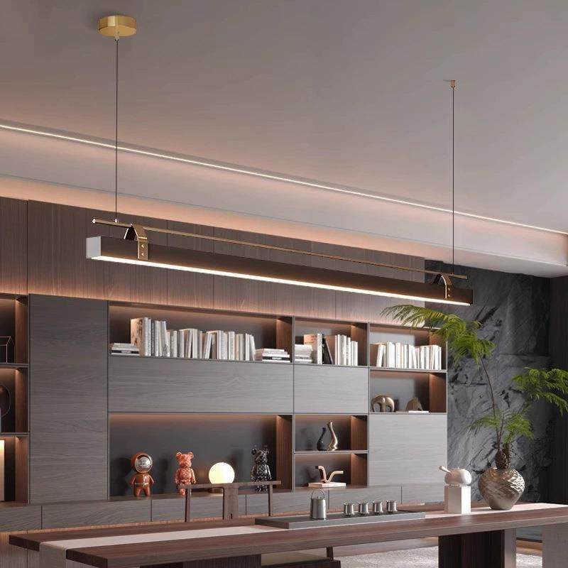 后现代简约餐厅吊灯设计师意式创意极简茶室餐桌吧台岛台一字长条