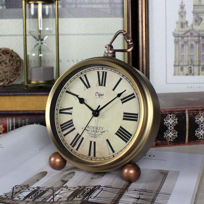 美式闹钟创意静音钟表复古欧式座钟摆件 亚马逊热卖爆款时钟