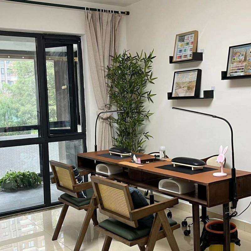 实木台单双人家用美甲桌椅桌子经济型美式套装复古简约胡桃美甲店,鲜花速递/花卉仿真/绿植园艺,割草机/草坪机,淘宝优惠券,粉丝福利购,淘宝优惠卷