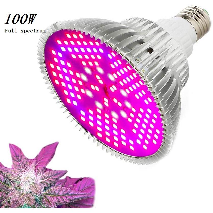100W LED 生长灯泡 E26/E27 150 LED全光谱植物生长灯