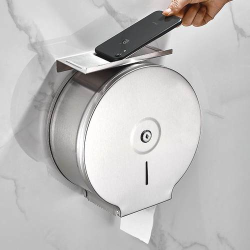 外贸不锈钢大卷纸盒酒店卫生间公共厕所防水壁挂式工程大盘纸巾盒