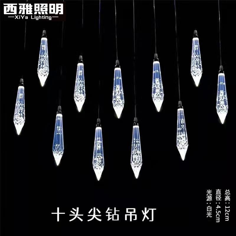 婚庆道具吊顶水晶柱灯串酒店舞台布置钻石灯商场网红发光装饰灯