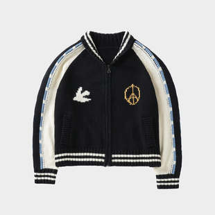 Amicus Animae 灯笼袖反战棒球服羊毛开衫毛衣