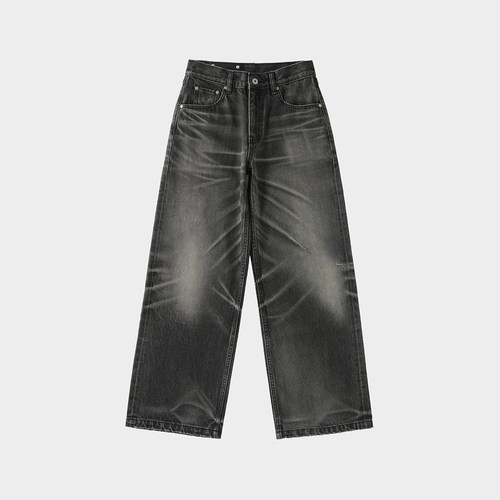 Amicus Animae 定织定染做旧洗水75山脉内华达桃花赤耳黑牛仔裤