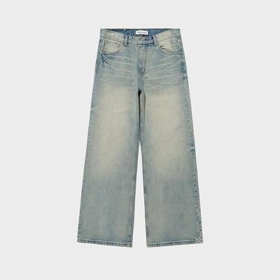 美式复古宽松直筒牛仔裤