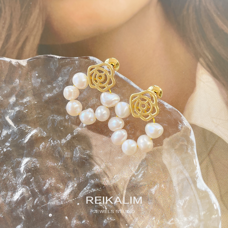 ins淡水珍珠耳夹无耳洞复古耳钉