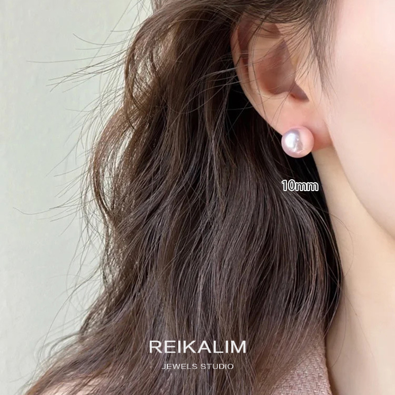 很多星星甜美粉色珍珠耳钉