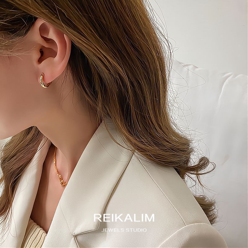 养耳洞素圈耳骨环S999纯银耳环女高级感耳扣睡觉免摘耳圈耳饰简约