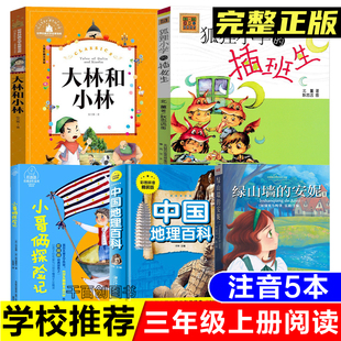 故事绿山墙 小哥俩探险记中国地理百科科学家 安妮注音版 正版 课外书目 三年级上册大林和小林狐狸小学 二年级下册 插班生拼音版